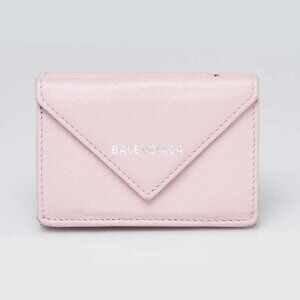 Balenciaga Light Pink Leather Papier Mini Wallet